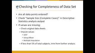 Data Screening/Cleaning Part 1  Assessing Missing Data & Imputation