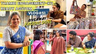 Vlog#51||‍️Thambi Engagement work start aaidichi| Giveaway packing |Jul06,2024 #home #vlog #tamil
