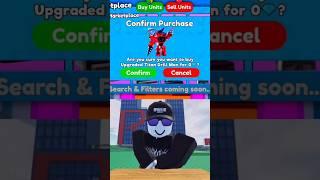 upgraded titan drill man for 0 gems in toilet tower defense #shorts #toilettowerdefense #roblox #ttd