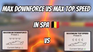 Max Downforce Vs Max top speed in Spa  #f12021