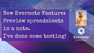 New Evernote Feature: Preview spreadsheets in Notes. I've done some testing.