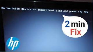 Fix - No bootable device insert boot device and press any key