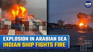 A Massive fire breaks out on a Maersk containership in the Arabian Sea, rescue operation underway