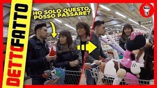 Chiedere di Passare in Fila...Con il Carrello Pieno - [Candid Camera]  - Detto Fatto Ep.32 - theShow