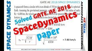 Space Dynamics || GATE 2018 Solved MCQ || GATE Aerospace Engineering