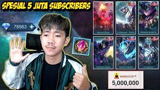 BORONG SEMUA SKIN LEGEND SAMBIL NGOBROL SANTUY SPESIAL 5 JUTA SUBSCRIBERS - Mobile legends