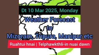 Dt 10 March 2025 a, Mizoram chhung leh hmun dangte khawchin tlangpui thlirlâwkna.