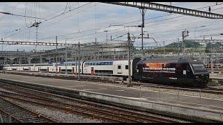 Züge / Trains in Luzern Switzerland - 22/7/24 - SBB, Makies AG, Zentralbahn, etc