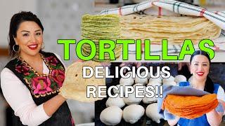 How to make EASY FLOUR TORTILLAS from SCRATCH, The BEST TASTY Mexican food compilations