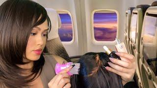 ASMR Southern Mom/ Lady On The Airplane Gives U Lice Check + Ear Cleaning RP (Scalp Scratch, gum) ️