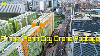 Drone Footage Best Viewing Of  Phnom Penh Capital City Cambodia