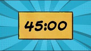 45 Minute Comic Book Style Countdown Timer, Super Hero Music 