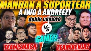 DOBLE CÁMARAMandan a SUPORTEAR a IWO en RETO de STREAMERS -  TEAM SMASH vs TEAM BENJAZ - G2 #dota2