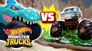 Monster Trucks Fight SLIME and MEGA-WREX | Monster Trucks Tournament of Titans | Hot Wheels