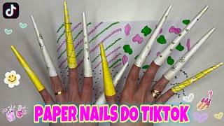 COMO FAZER UNHAS DE PAPEL DO TIKTOK | How to make Paper Nails - Paper Nail Tiktok