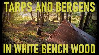 Tarps And Bergens In White Bench Wood