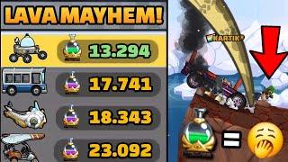 SECRET TONIC MADE ME IMMORTAL!!  "LAVA MAYHEM" COMMUNITY SHOWCASE - Hill Climb Racing 2