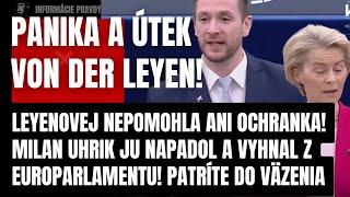 Náhly skrat v Bruseli! Útek a panika Von Der Leyen! Milan Uhrik ju napadol a vykopol z rokovacej…