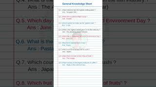 Interesting GK Questions and Answers in English | GK Questions in English short #shorts