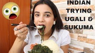 INDIAN TRYING KENYAN TRADITIONAL FOOD | Ugali & Sukuma