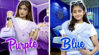 PURPLE vs BLUE CHALLENGE   | Using Only *PURPLE* Things for 24 Hours Challenge!  @MyMissAnand12