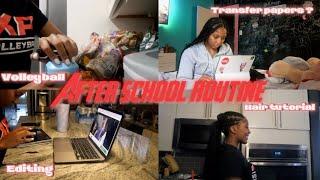 Realistic After School Routine | Volleyball,Editing,Transfer Papers, Hair Tutorial