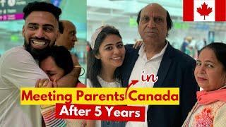 Receiving Parents from Toronto Airport after 5 Years (Delhi to Toronto) in Canada | meeting parents