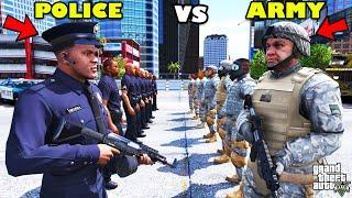 Franklin's POLICE vs The ARMY Biggest Battle In GTA 5 | SHINCHAN and CHOP