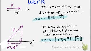 Projections of Vectors and Work