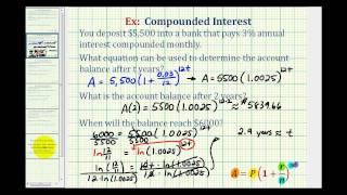 Ex 2:  Compounded Interest with Logarithms