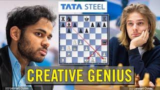 Creative genius | Arjun Erigaisi vs Richard Rapport | Tata Steel Masters 2023