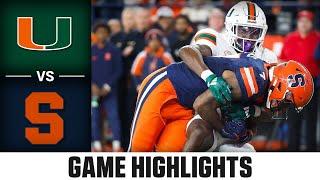 Miami vs. Syracuse Game Highlights | 2024 ACC Football