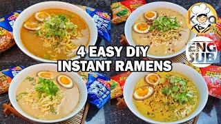 INSTANT NOODLES MO GAWIN NATING LASANG RESTAURANT RAMEN!!! (INSTANT NOODLES/RAMEN 4 WAYS!!!)