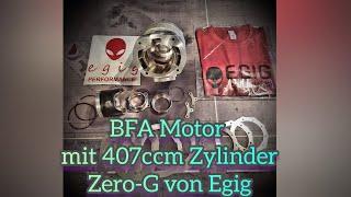 Egig Zero-G 407ccm BFA Motor Posch Performance Resi-Box Aufbau und Prüfstand 60PS