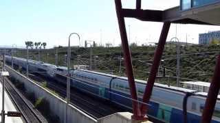 TGV - Schnelle Durchfahrt eines TGV durch den Bahnhof Valence-TGV