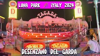 Luna park  italy 2024 , Desenzano del Garda , Italy Walking tour , Night walk. - 4k 60fps