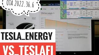 Tesla apka Energia vs. TeslaFi w OTA 2022.36.6