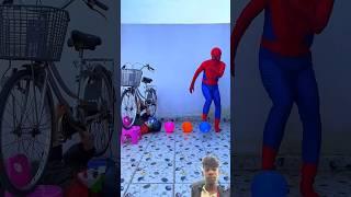 Spider-Man tests the durability of his helmet #shorts #short #viralvideo