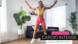 20 MIN Cardio à la maison sans matériel | Intense, sans répétition | exercice cardio à la maison