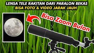 Wow  Foto Bulan Pakai HP + Lensa Tele Rakitan | Phonescoping Telecopy