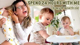 24 Hours with an 8 Month Old | Our ACTUAL Routine: Diaper Tracking, Meal times + Naps