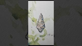 7,000 year old spear point! #ancient #archaeology #illustration #watercolor