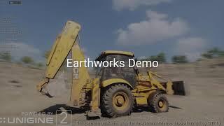 Earthworks Simulation Demo (UNIGINE Sim 2.12)