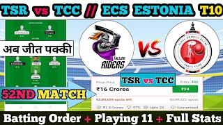 TSR vs TCC Dream11 || TSR vs TCC Dream11 prediction || TSR vs TCC 52ND Match || tsr vs tcc