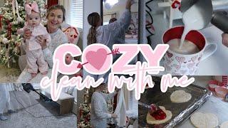 STAY AT HOME MOM CLEAN WITH ME | WHAT I GOT MY KIDS FOR V-DAY AND CUTE TREATS! | Lauren Yarbrough