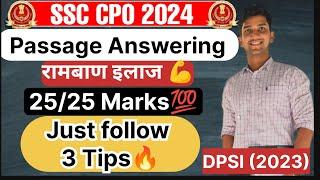 How to solve Passages for the CPO mains just 3 Tips | Solve Reading Comprehension | #cpomains2024