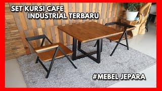 Meja Kursi Cafe Kayu Jati Industrial Terbaru Asli Jepara