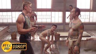 Dolph Lundgren and Bruce Lee's son fights gangsters in a bathhouse / Showdown in Little Tokyo (1991)