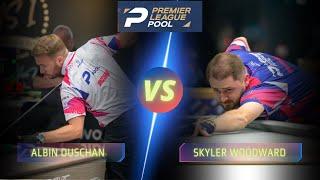 ALBIN OUSCHAN  VS  SKYLER WOODWARD  | 2024 PREMIER LEAGUE POOL #billiards  #highlights #nineball