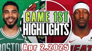 Boston Celtics Vs Miami Heat Game 1st Highlights Apr 2,2025 NBA Season 2024-25